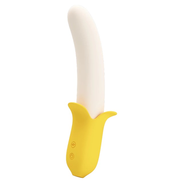 Vibrator PRETTY LOVE Banana Geek, în formă de banană, 3 funcții de penetrare automată, 7 funcții de vibrație, galben