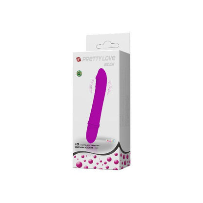 Vibrator PRETTY LOVE Beck, 10 funcții de vibrație, design ușor curbat, din silicon hipoalergenic, culoare roz, 12 cm