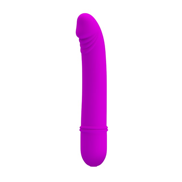 Vibrator PRETTY LOVE Beck, 10 funcții de vibrație, design ușor curbat, din silicon hipoalergenic, culoare roz, 12 cm