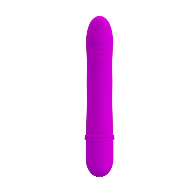 Vibrator PRETTY LOVE Beck, 10 funcții de vibrație, design ușor curbat, din silicon hipoalergenic, culoare roz, 12 cm