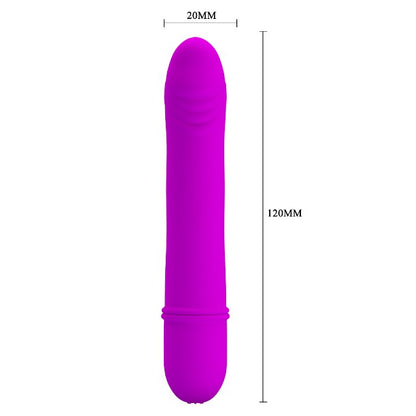 Vibrator PRETTY LOVE Beck, 10 funcții de vibrație, design ușor curbat, din silicon hipoalergenic, culoare roz, 12 cm