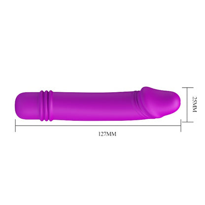 Vibrator PRETTY LOVE Emily, cu 10 funcții de vibrație, din silicon, design ușor curbat, rezistent la apă, 12.7 cm, roz