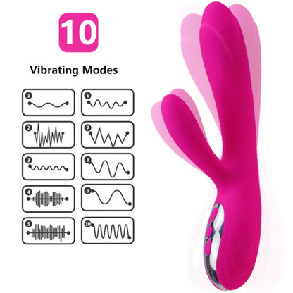 Vibrator rabbit ARMONY Flexible Heat Effect, cu funcție de încălzire, 10 funcții de vibrație, din silicon premium, roz