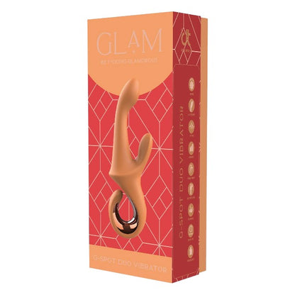 Vibrator rabbit DREAMTOYS Glam G-Spot Duo, cu mâner, 10 funcții de mișcări ritmice, 10 funcții de vibrație, portocaliu