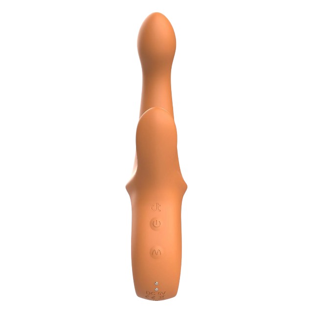 Vibrator rabbit DREAMTOYS Glam G-Spot Duo, cu mâner, 10 funcții de mișcări ritmice, 10 funcții de vibrație, portocaliu