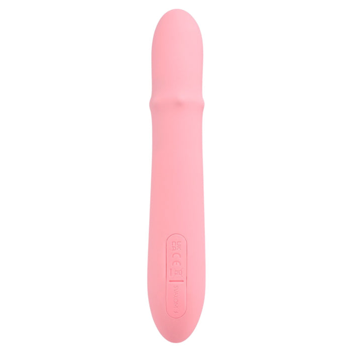 Vibrator rabbit interactiv SVAKOM MORA NEO, cu inel din perle cu 3 funcții de masaj, control prin aplicație, roz