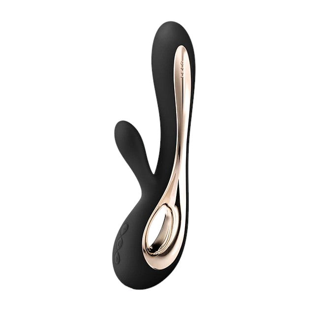 Vibrator rabbit LELO SORAYA 2, pentru stimularea clitorisului și punctului G, 12 funcții de vibrație, negru cu auriu