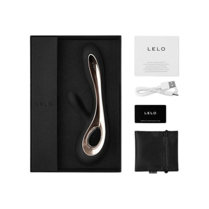 Vibrator rabbit LELO SORAYA 2, pentru stimularea clitorisului și punctului G, 12 funcții de vibrație, negru cu auriu