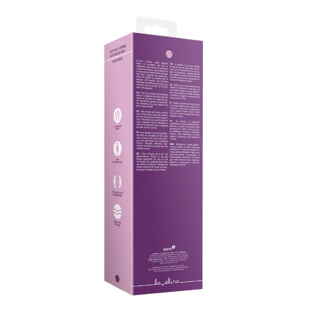 Vibrator rabbit LOVELINE 3 Up-and-Down Moving Rings Vibrator, cu 3 inele mișcătoare, 13 funcții de vibrație, mov
