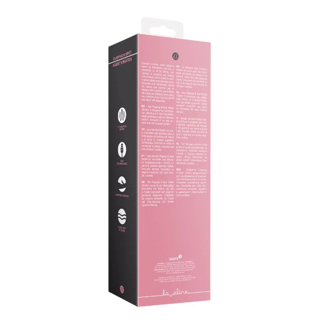 Vibrator rabbit LOVELINE Flapping G-Spot Rabbit Vibrator, cu funcție de lovituri ritmice, 21 funcții de vibrație, roz