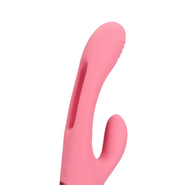 Vibrator rabbit LOVELINE Flapping G-Spot Rabbit Vibrator, cu funcție de lovituri ritmice, 21 funcții de vibrație, roz