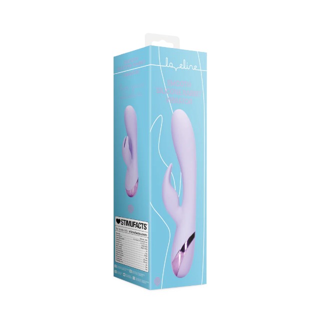 Vibrator rabbit LOVELINE Smooth Silicone Rabbit Vibrator, pentru clitoris și punctul G, 10 funcții de vibrație, mov