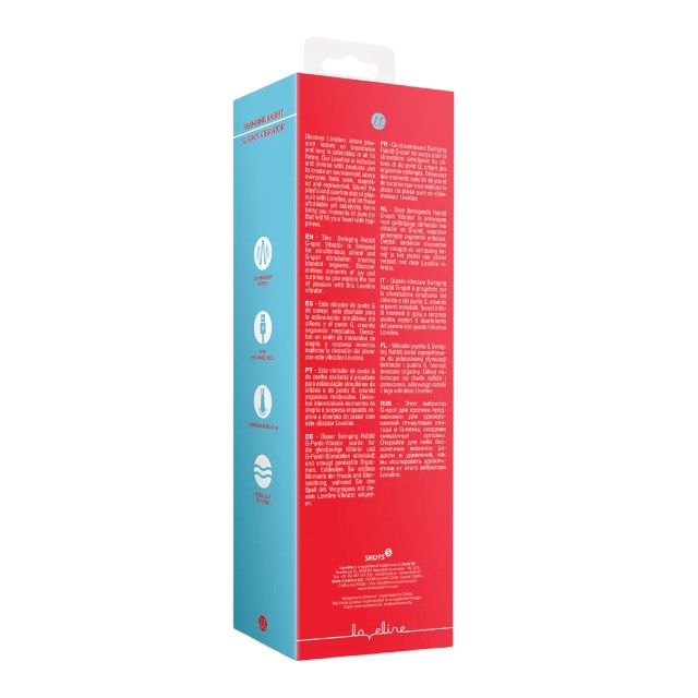 Vibrator rabbit LOVELINE Swinging Rabbit G-Spot Vibrator, cu funcție de mișcare laterală, 20 funcții de vibrație, roșu