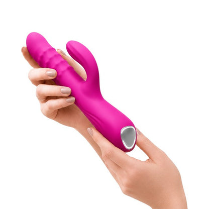 Vibrator rabbit LOVENSE Velvo, stimulare duală, cu bile rotative, control prin aplicație, până la 7000 vibrații / minut, roz