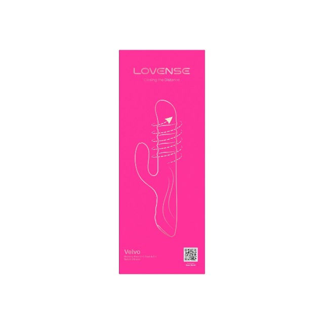 Vibrator rabbit LOVENSE Velvo, stimulare duală, cu bile rotative, control prin aplicație, până la 7000 vibrații / minut, roz