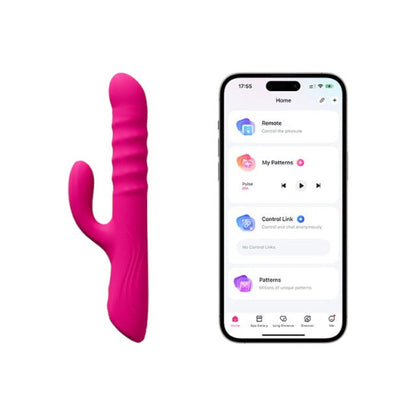 Vibrator rabbit LOVENSE Velvo, stimulare duală, cu bile rotative, control prin aplicație, până la 7000 vibrații / minut, roz