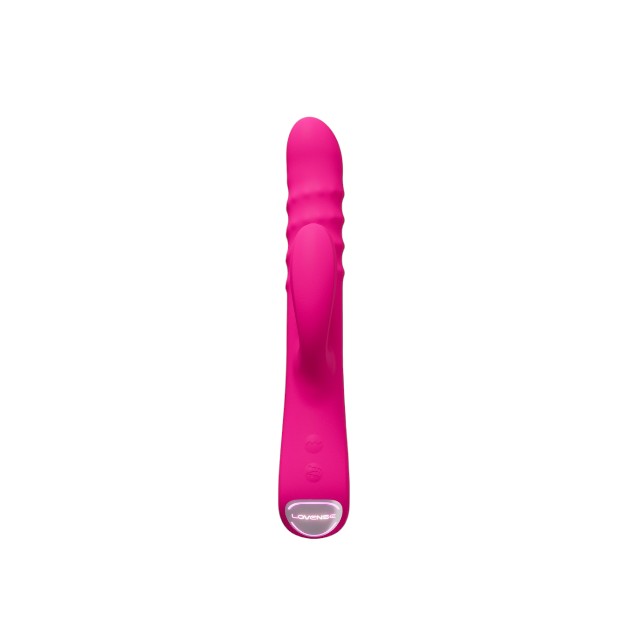 Vibrator rabbit LOVENSE Velvo, stimulare duală, cu bile rotative, control prin aplicație, până la 7000 vibrații / minut, roz