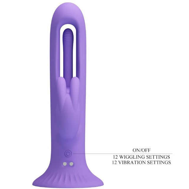 Vibrator rabbit PRETTY LOVE Killmoulis, 4 funcții de mișcări ritmice, 12 funcții de vibrație, rezistent la apă, mov