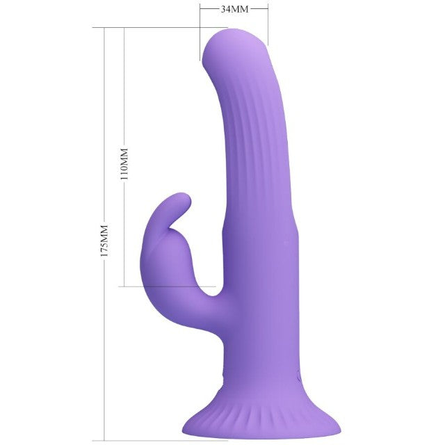 Vibrator rabbit PRETTY LOVE Killmoulis, 4 funcții de mișcări ritmice, 12 funcții de vibrație, rezistent la apă, mov