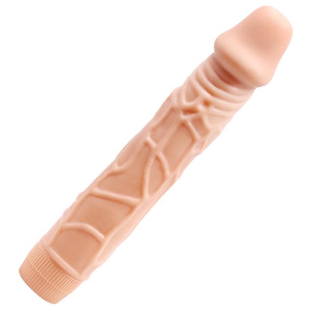 Vibrator realist BAILE Barbara Bob, din TPR moale, funcții multiple de vibrație, lungime 22.5 cm, culoarea pielii