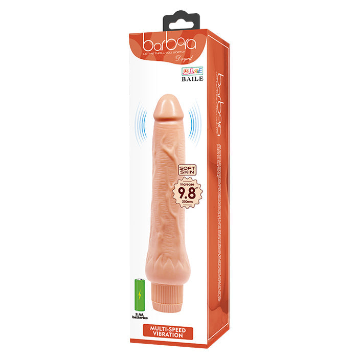 Vibrator realist BAILE Barbara Dryad, funcții multiple de vibrație, lungime 25 cm, culoarea pielii