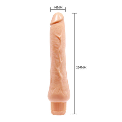 Vibrator realist BAILE Barbara Dryad, funcții multiple de vibrație, lungime 25 cm, culoarea pielii