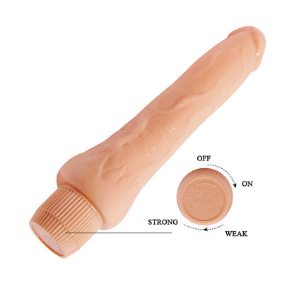 Vibrator realist BAILE Barbara Dryad, funcții multiple de vibrație, lungime 25 cm, culoarea pielii