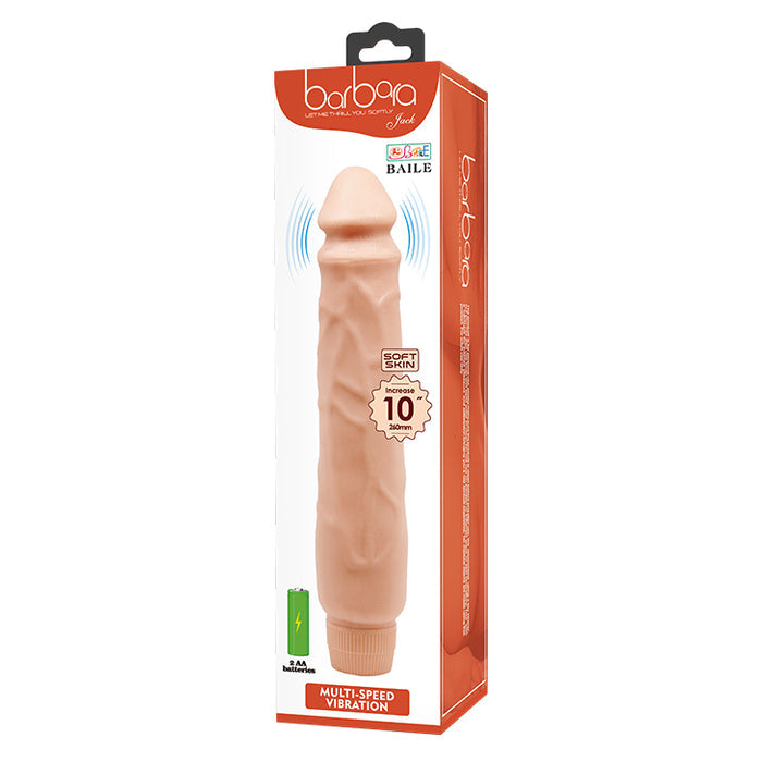 Vibrator realist BAILE Barbara Jack, funcții multiple de vibrație, lungime 25.5 cm, culoarea pielii
