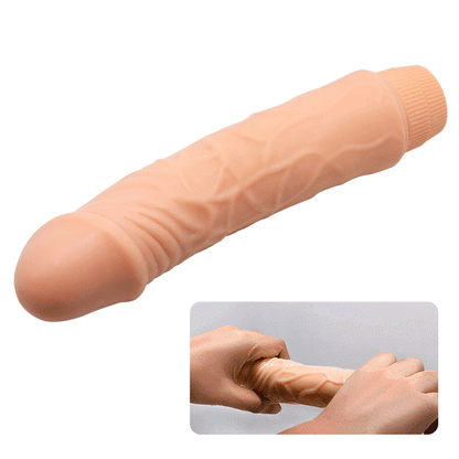 Vibrator realist BAILE Barbara Jeff, funcții multiple de vibrație, lungime 19.5 cm, culoarea pielii