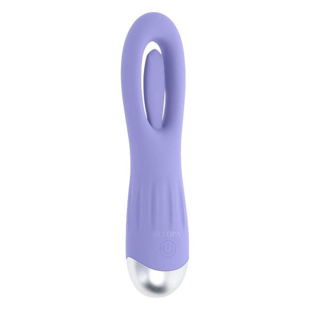 Vibrator SELOPA In A Flap, din silicon, 10 funcții de lovituri ritmice, rezistent la apă, lungime 15 cm, culoare mov