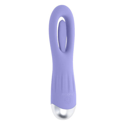 Vibrator SELOPA In A Flap, din silicon, 10 funcții de lovituri ritmice, rezistent la apă, lungime 15 cm, culoare mov
