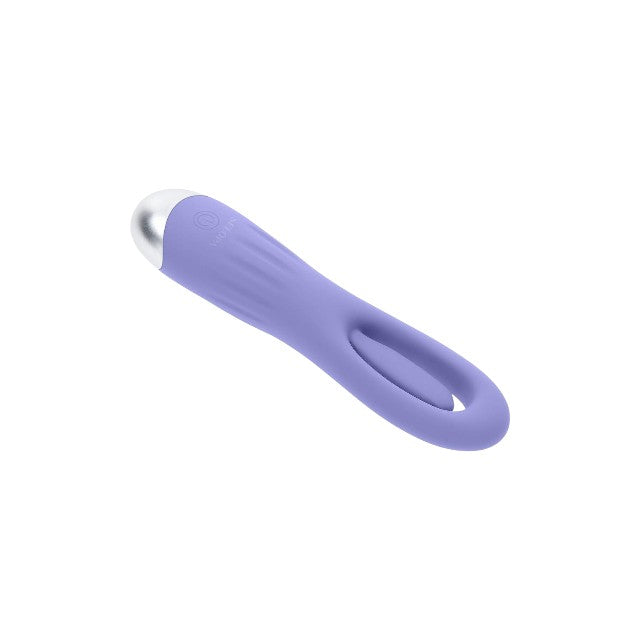Vibrator SELOPA In A Flap, din silicon, 10 funcții de lovituri ritmice, rezistent la apă, lungime 15 cm, culoare mov