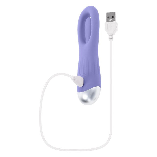 Vibrator SELOPA In A Flap, din silicon, 10 funcții de lovituri ritmice, rezistent la apă, lungime 15 cm, culoare mov