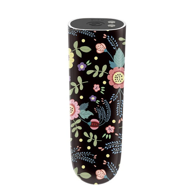Vibrator tip Bullet LoveToy - Diana Massager, pentru stimularea clitorisului, negru cu flori