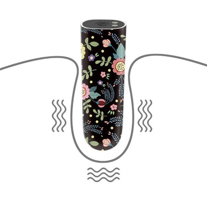 Vibrator tip Bullet LoveToy - Diana Massager, pentru stimularea clitorisului, negru cu flori
