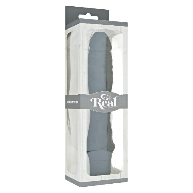 Vibrator TOYJOY Get Real - Classic Large Vibrator, din silicon, 7 funcții de vibrație, rezistent la apă, 24.9 cm, negru