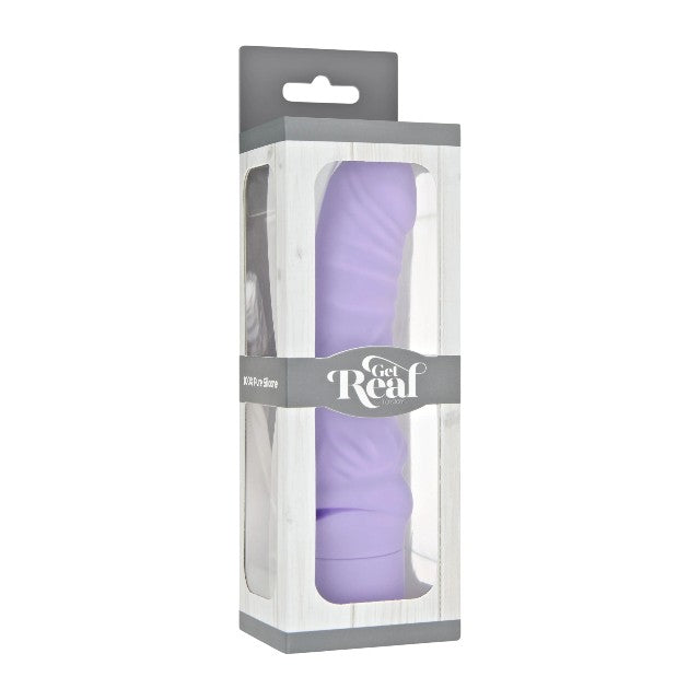 Vibrator TOYJOY Get Real - Mini Classic G-Spot Vibrator, din silicon, 7 funcții de vibrație, rezistent la apă, 18.2 cm, mov