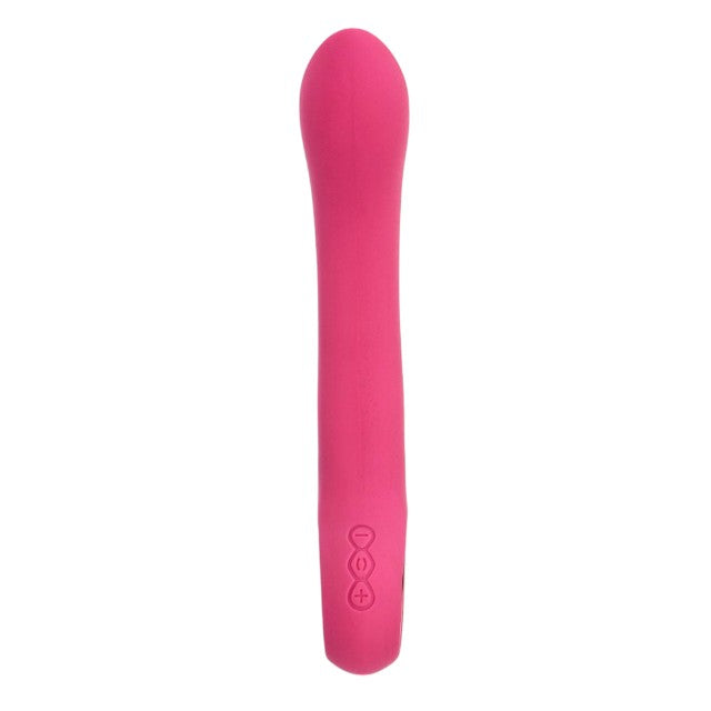 Vibrator TOYZ4LOVERS Handy Line Grip, pentru stimularea punctului G, 10 funcții de vibrație, 18.8 cm, roz cu auriu
