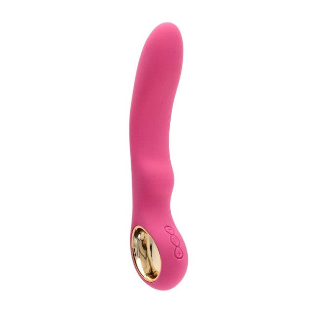 Vibrator TOYZ4LOVERS Handy Wave Grip Large, pentru stimularea punctului G, 10 funcții de vibrație, 24 cm, roz cu auriu