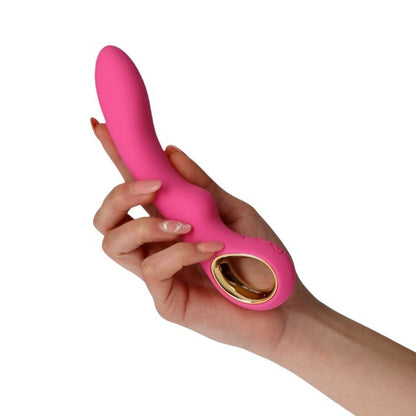 Vibrator TOYZ4LOVERS Handy Wave Grip Large, pentru stimularea punctului G, 10 funcții de vibrație, 24 cm, roz cu auriu