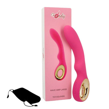 Vibrator TOYZ4LOVERS Handy Wave Grip Large, pentru stimularea punctului G, 10 funcții de vibrație, 24 cm, roz cu auriu