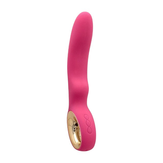 Vibrator TOYZ4LOVERS Handy Wave Grip Small, pentru stimularea punctului G, 10 funcții de vibrație, 18.5 cm, roz cu auriu
