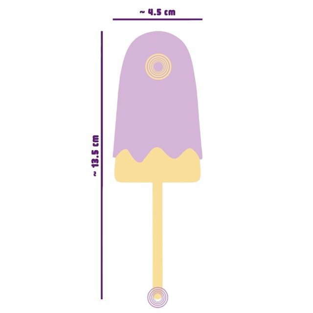 Vibrator YOU2TOYS Vibrating Popsicle, în formă de înghețată, 10 funcții de vibrație, din silicon, mov cu galben