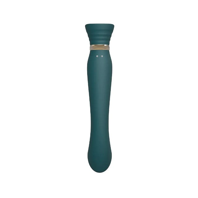 Vibrator ZALO QUEEN, cu piatră Swarovski, control prin aplicație, 8 funcții de pulsații, 8 funcții de vibrație, verde