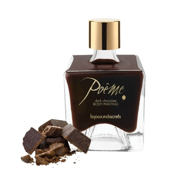 Vopsea de corp comestibilă BIJOUX INDISCRETS Poême Dark Chocolate, cu gust de ciocolată neagră, 50 gr